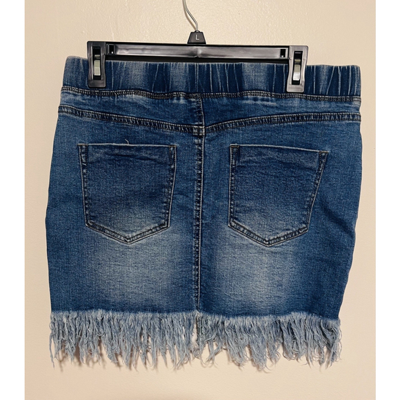 C’est toi Dresses & Skirts - Denim Mini Skirt Womens Large Pull On Western Jean Rodeo Boho Festival C’est Toi